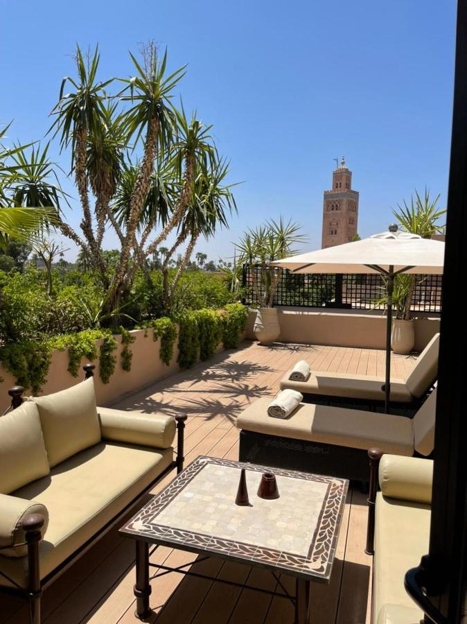 Les Jardins De La Koutoubia Hotel Marrakesh Eksteriør billede Rooftop terrace at the Four Seasons Hotel in Marrakech, Morocco