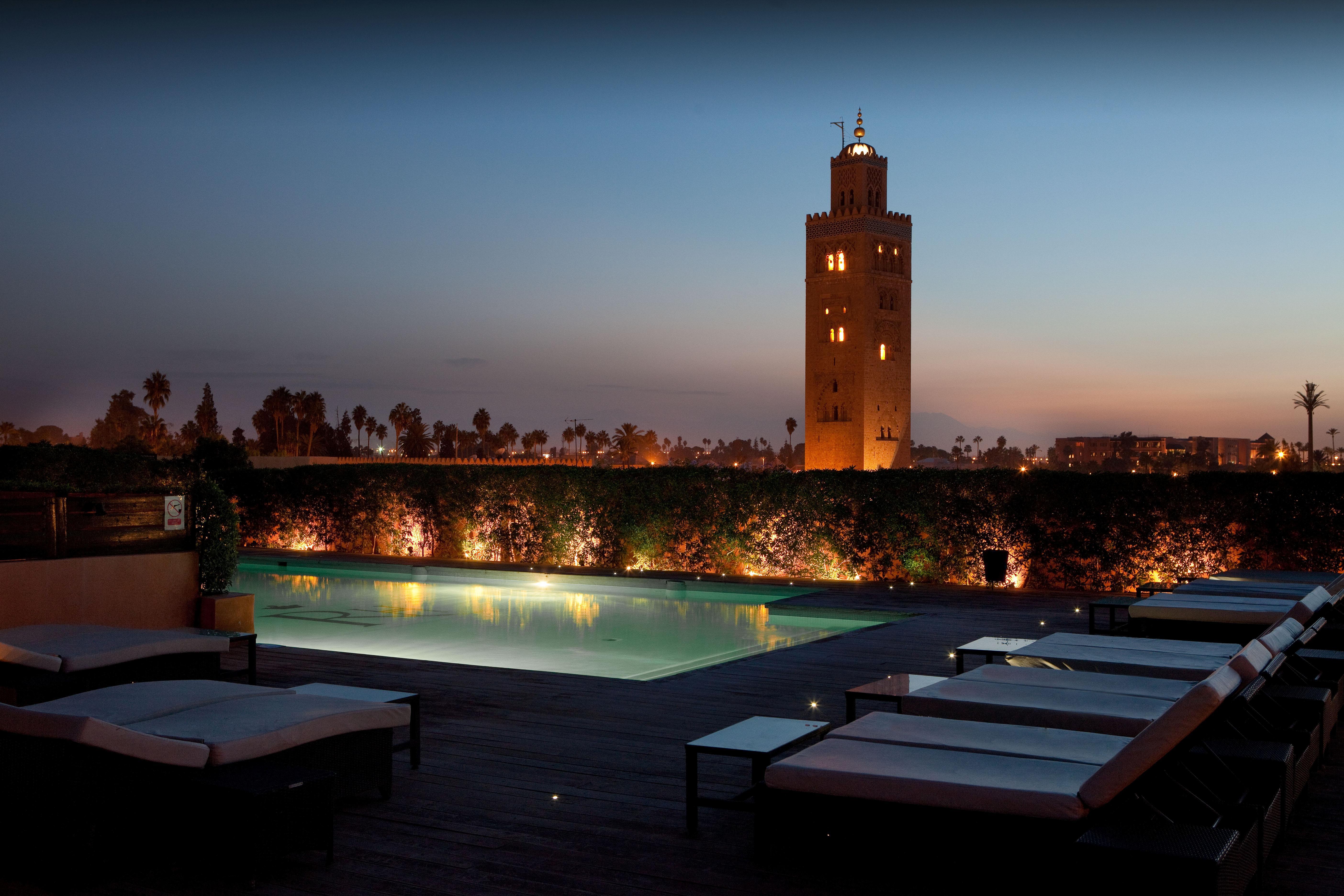 Les Jardins De La Koutoubia Hotel Marrakesh Eksteriør billede The rooftop pool at the Mandarin Oriental, Marrakech